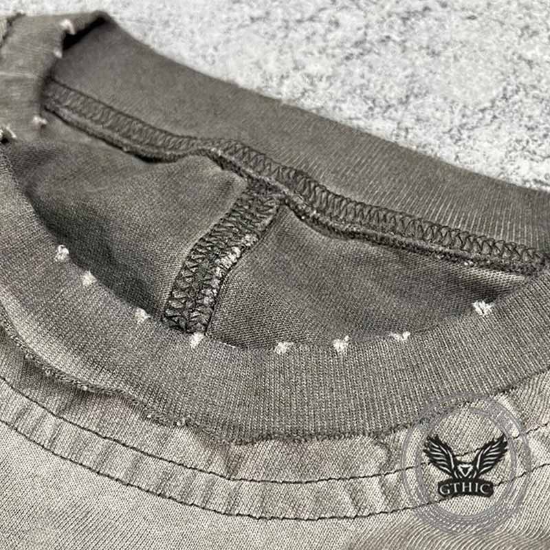 Vintage Snake Graphic Print Washed Distressed T-shirt