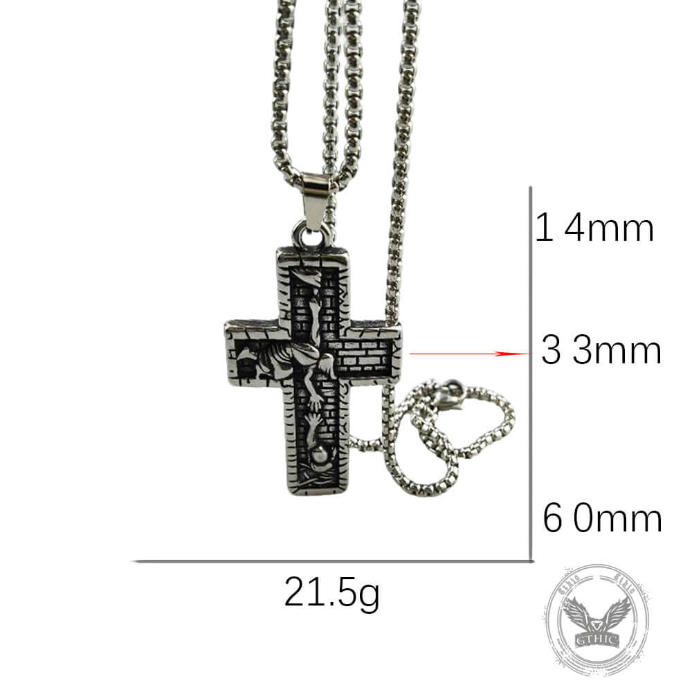 Vintage Snake Rose Cross Stainless Steel Pendant – GTHIC