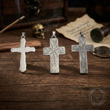 Vintage Snake Rose Cross Stainless Steel Pendant
