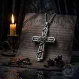 Vintage Snake Rose Cross Stainless Steel Pendant