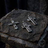 Vintage Snake Rose Cross Stainless Steel Pendant | Gthic.com