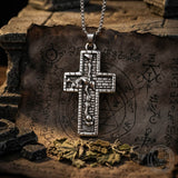Vintage Snake Rose Cross Stainless Steel Pendant | Gthic.com
