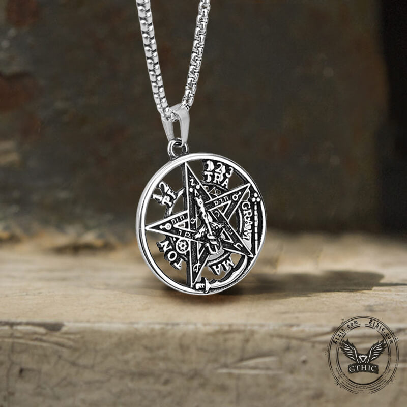 Vintage Solomon Pentagram Stainless Steel Pendant | Gthic.com