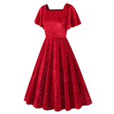 Vintage Sparkly Flutter Sleeve Ball Dress | Gthic.com