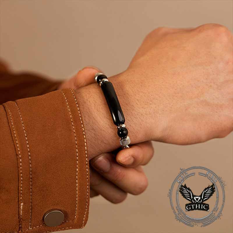 Vintage Splicing Tiger Eye Stainless Steel Bracelet