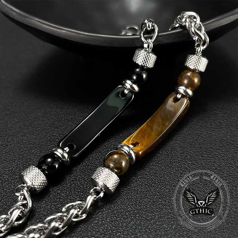 Vintage Splicing Tiger Eye Stainless Steel Bracelet