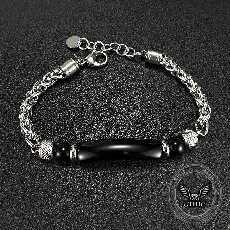 Vintage Splicing Tiger Eye Stainless Steel Bracelet