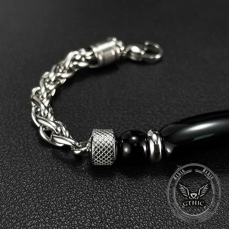 Vintage Splicing Tiger Eye Stainless Steel Bracelet