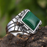 Vintage Square Gemstone Stainless Steel Versatile Ring | Gthic.com