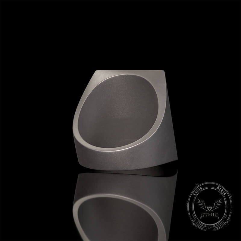 Vintage Square Skull Playing Card Sterling Silver Ring | Gthic.com