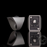 Vintage Square Skull Playing Card Sterling Silver Ring