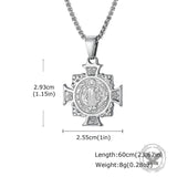 Vintage St. Benedict Cross Stainless Steel Pendant