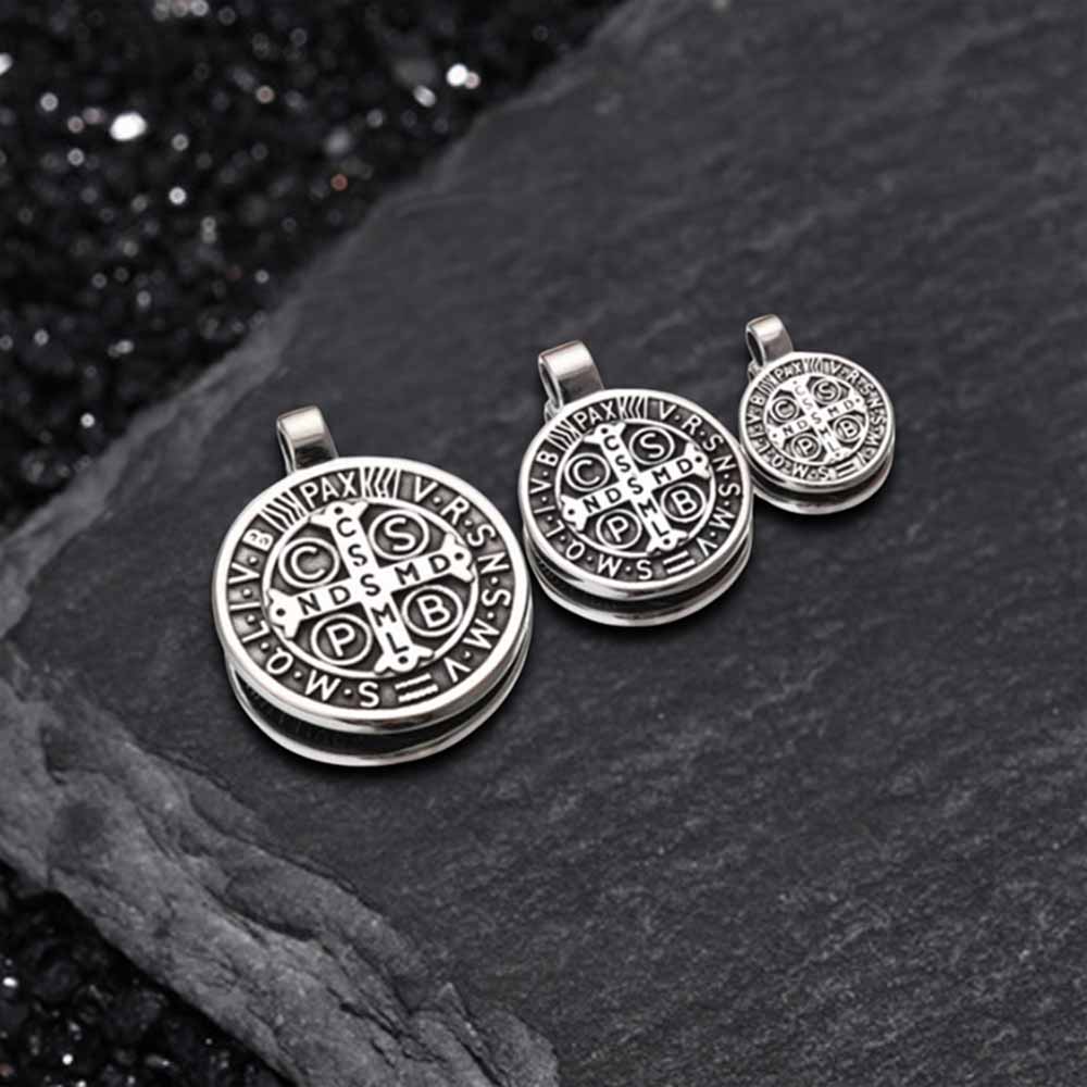 Vintage St. Benedict Medal Stainless Steel Pendant | Gthic.com