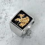 Vintage St. George Dragon Knight Slayer Stainless Steel Ring