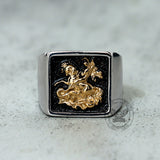 Vintage St. George Dragon Knight Slayer Stainless Steel Ring
