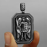 Vintage St. Michael Archangel Medal Stainless Steel Pendant | Gthic.com
