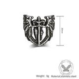 Vintage St. Michael Archangel Stainless Steel Hollow Ring