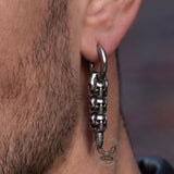 Vintage Stacked Skull Bullet Stainless Steel Earrings | Gthic.com