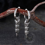 Vintage Stacked Skull Bullet Stainless Steel Earrings