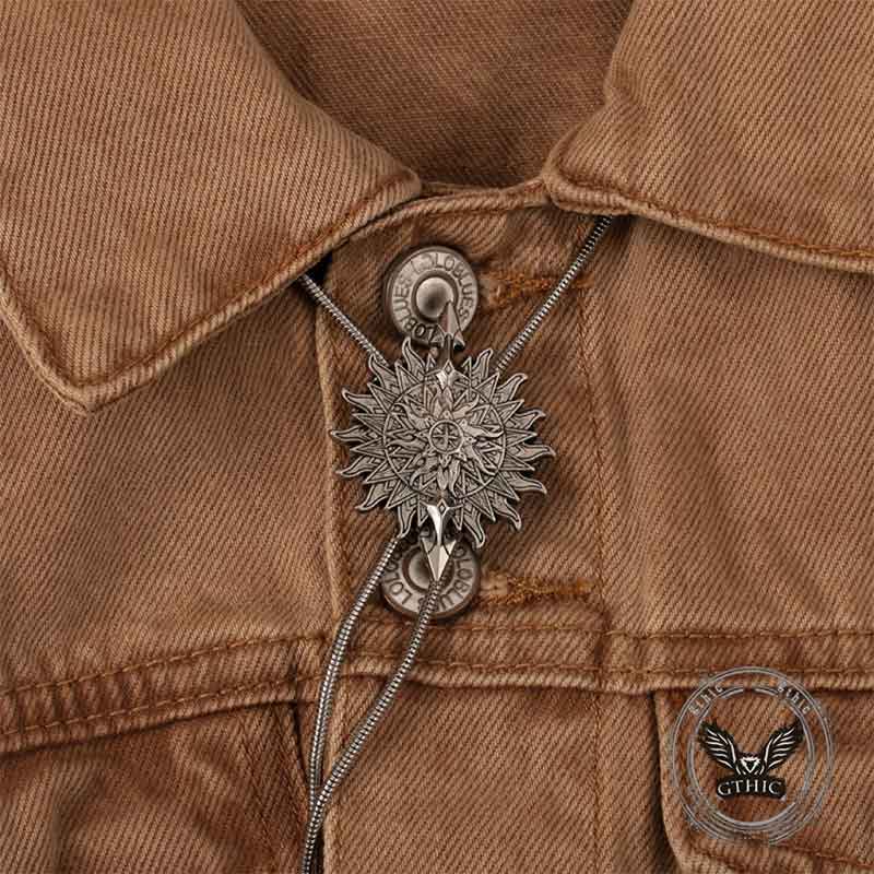 Vintage Sun And Arrow Western Cowboy Alloy Bolo Tie 02 | Gthic.com
