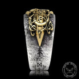 Vintage Sword Norse Dragon Sterling Silver Open Ring | Gthic.com