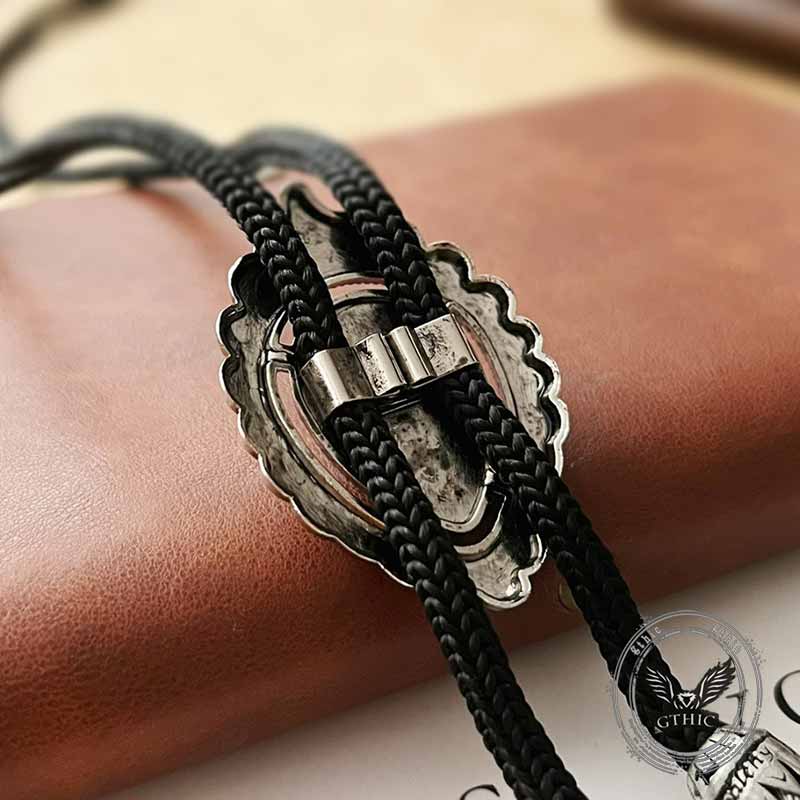 Vintage Teardrop-Shaped Gemstone Alloy Bolo Tie