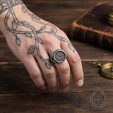 Vintage Textured Tree Stump Stainless Steel Ring | Gthic.com