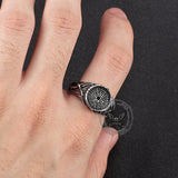 Vintage Textured Tree Stump Stainless Steel Ring