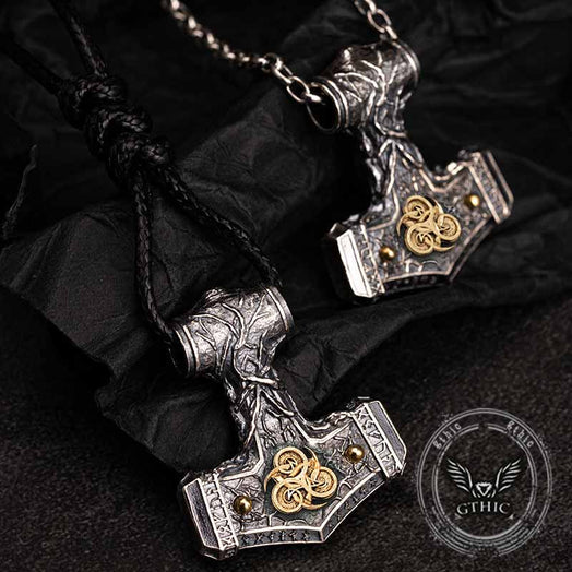 Vintage Thor's Hammer Sterling Silver Viking Pendant