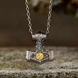 Colgante vikingo de plata de ley con martillo de Thor nórdico