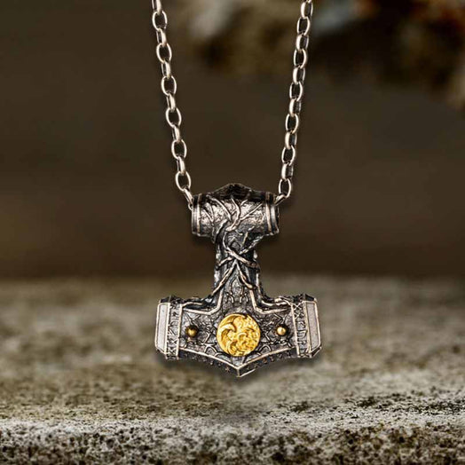 Vintage Thor's Hammer Sterling Silver Viking Pendant