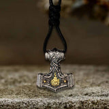 Colgante vikingo de plata de ley con martillo de Thor nórdico