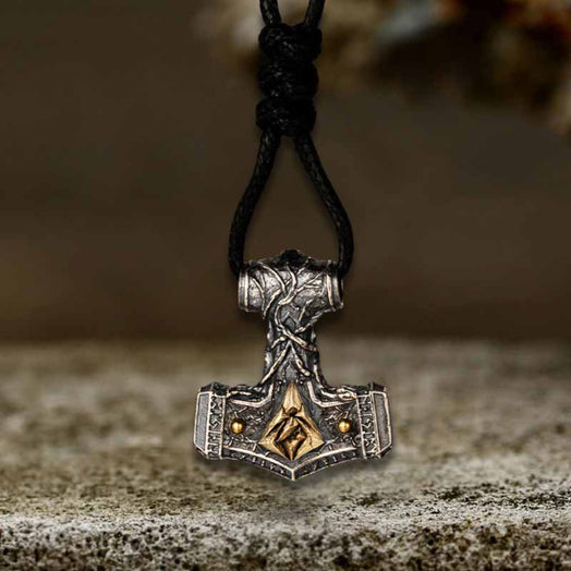 Vintage Thor's Hammer Sterling Silver Viking Pendant