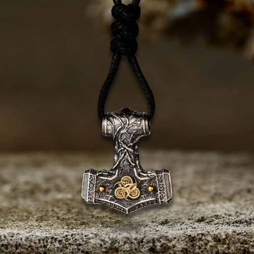 Vintage Thor's Hammer Sterling Silver Viking Pendant