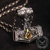 Colgante vikingo de plata de ley con martillo de Thor nórdico