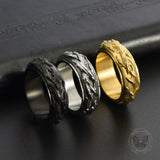 Vintage Thorn Vine Stainless Steel Spinner Ring | Gthic.com