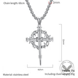 Vintage Thorn Wreath Stainless Steel Cross Pendant