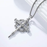 Vintage Thorn Wreath Stainless Steel Cross Pendant | Gthic.com