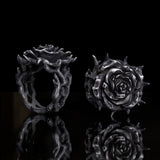 Vintage Thorns Vine Rose Sterling Silver Ring | Gthic.com