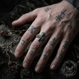 Vintage Thorns Wrapped Cross Sterling Silver Ring | Gthic.com