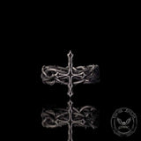 Vintage Thorns Wrapped Cross Sterling Silver Ring | Gthic.com