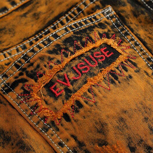 Vintage Tie-Dye Distressed Biker Straight Jeans | Gthic.com