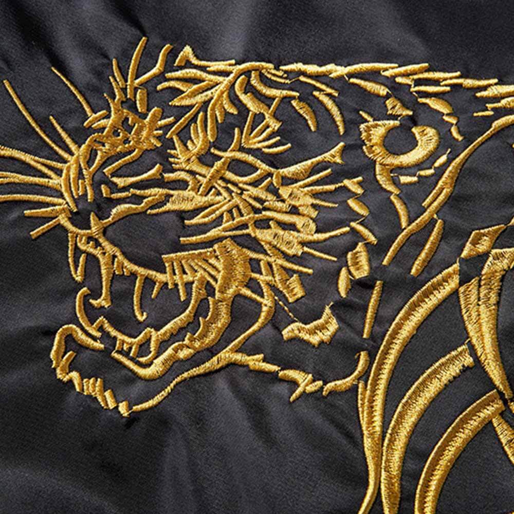 Vintage Tiger Embroidered Baseball Jacket | Gthic.com