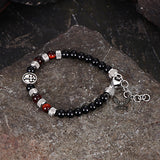 Vintage Tiger Eye Cross Stainless Steel Beaded Bracelet