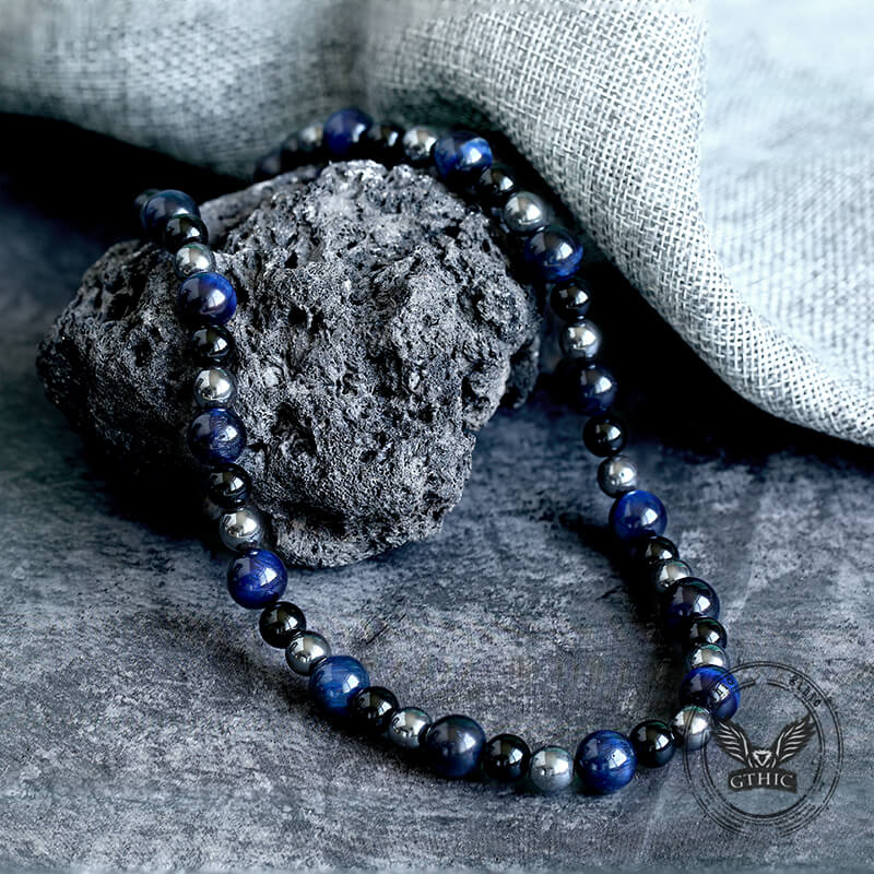 Vintage Tiger Eye Stone Men’s Bead Necklace