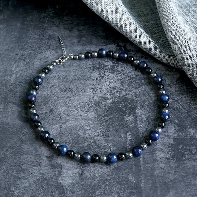 Vintage Tiger Eye Stone Men’s Bead Necklace