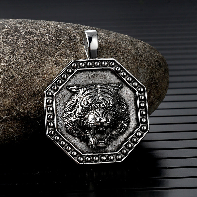 Vintage Tiger Head Stainless Steel Pendant