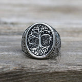 Vintage Tree of Life Stainless Steel Viking Ring | Gthic.com
