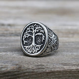 Vintage Tree of Life Stainless Steel Viking Ring | Gthic.com