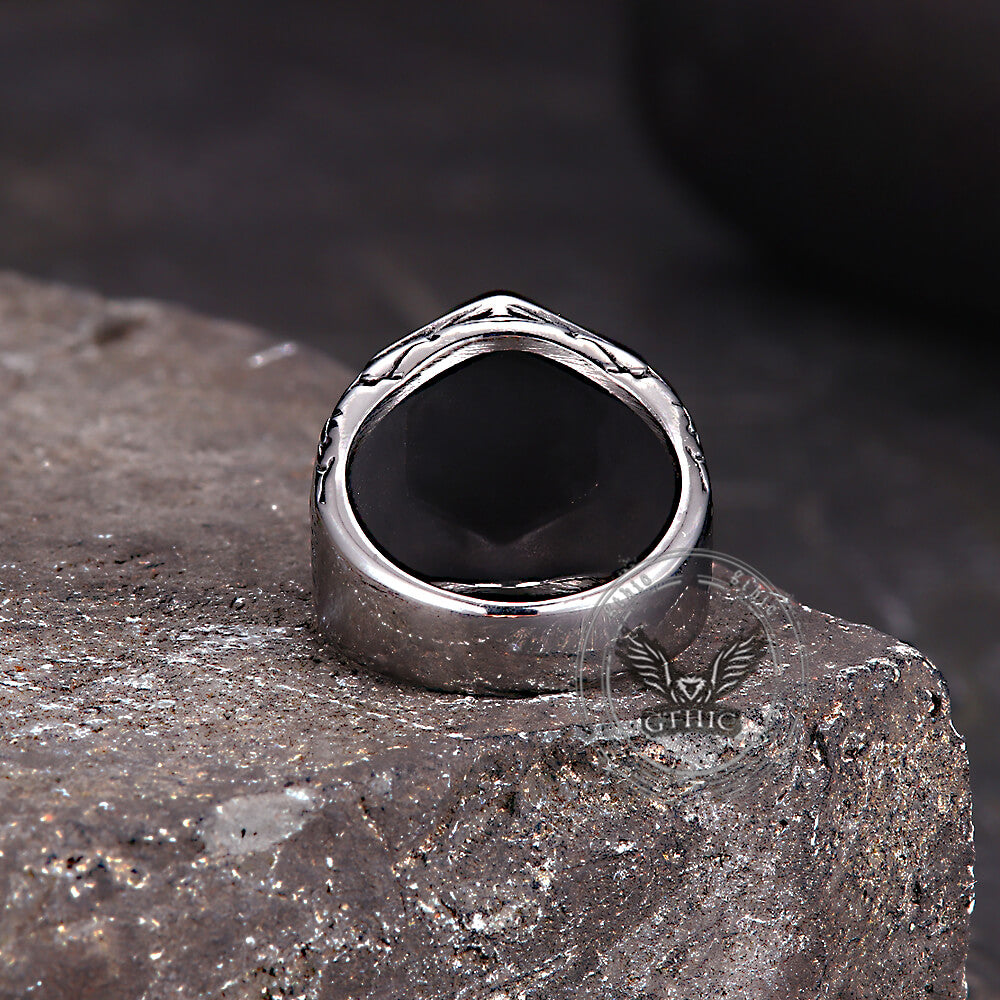 Vintage Tree of Life Vegvisir Rune Stainless Steel Viking Ring